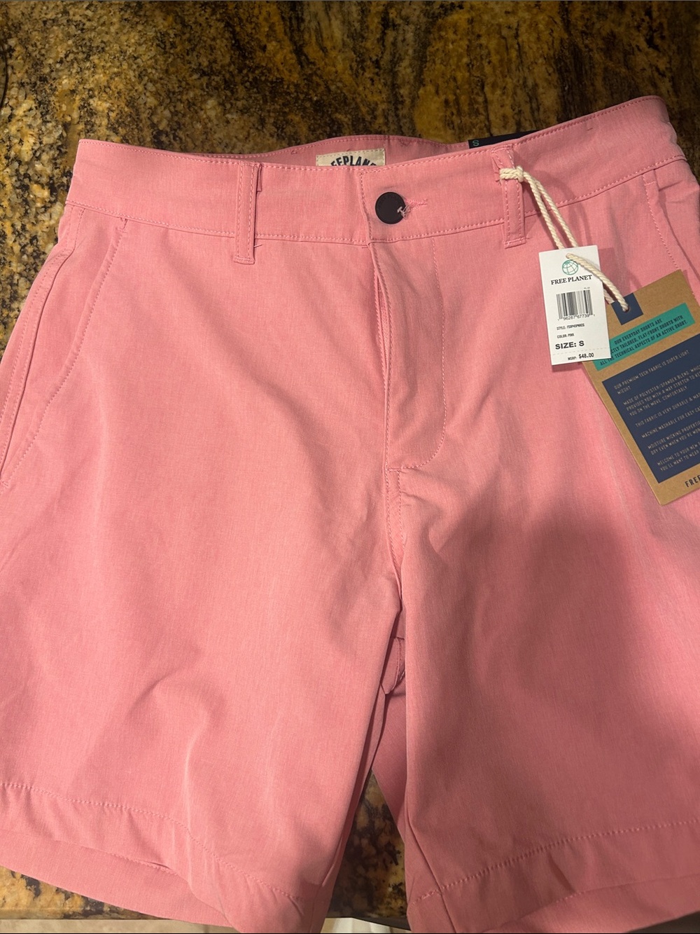 Free Planet Men's Pink Cotton Chino Shorts